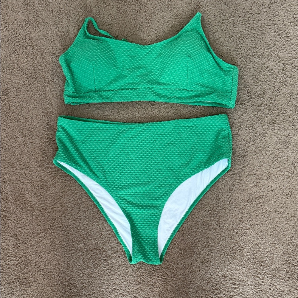 Cupshe bikini texture style high waist bottom size XL